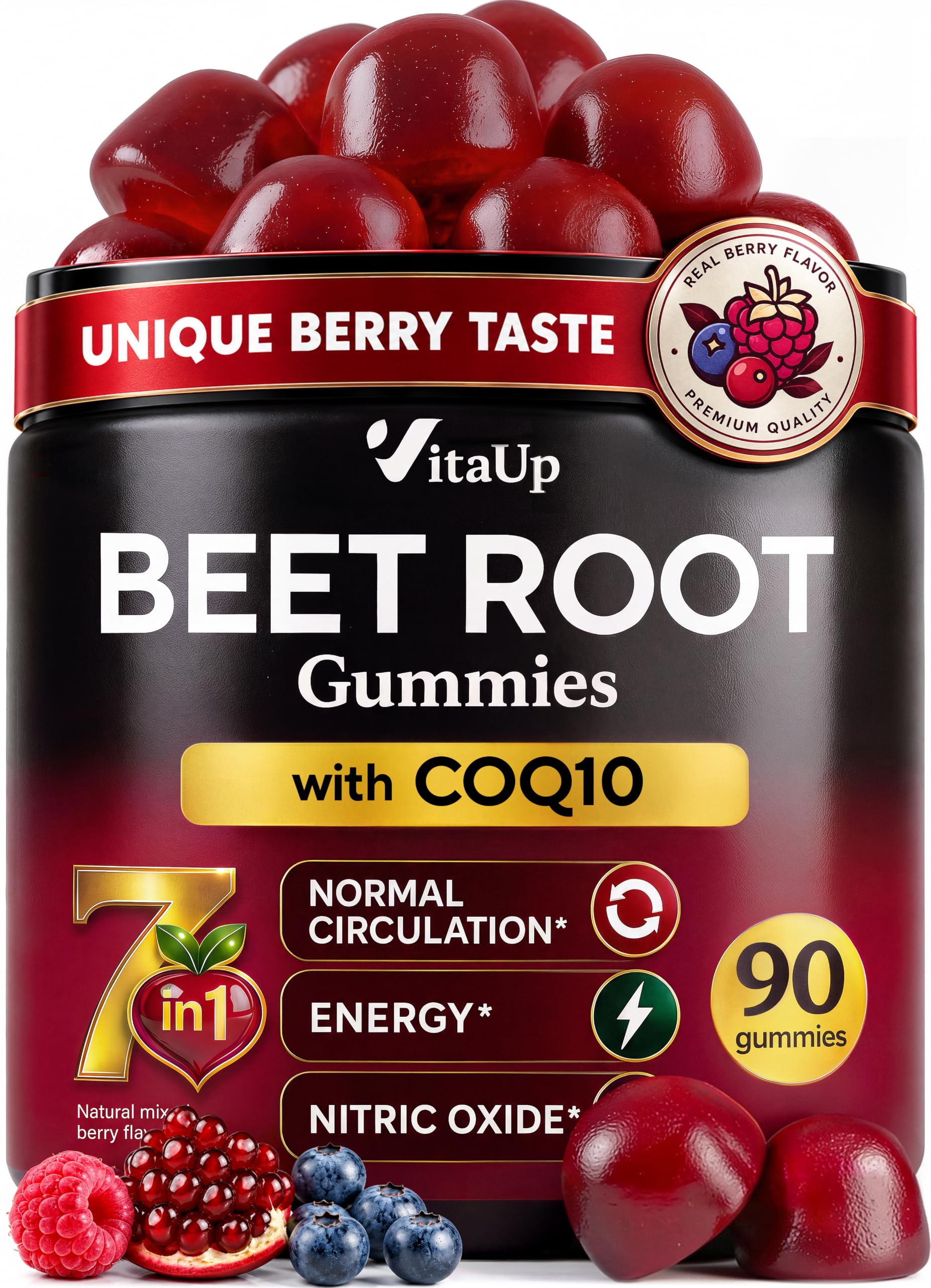 VitaUp Beet Root Gummies – Beetroot Gummies with CoQ10, Grape Seed, Vitamin C, B12 & B3 – Beets Gummies for Circulation Support – Beet Supplement for Energy & Immune Support – 60 Beets Chews — Amazon image 13