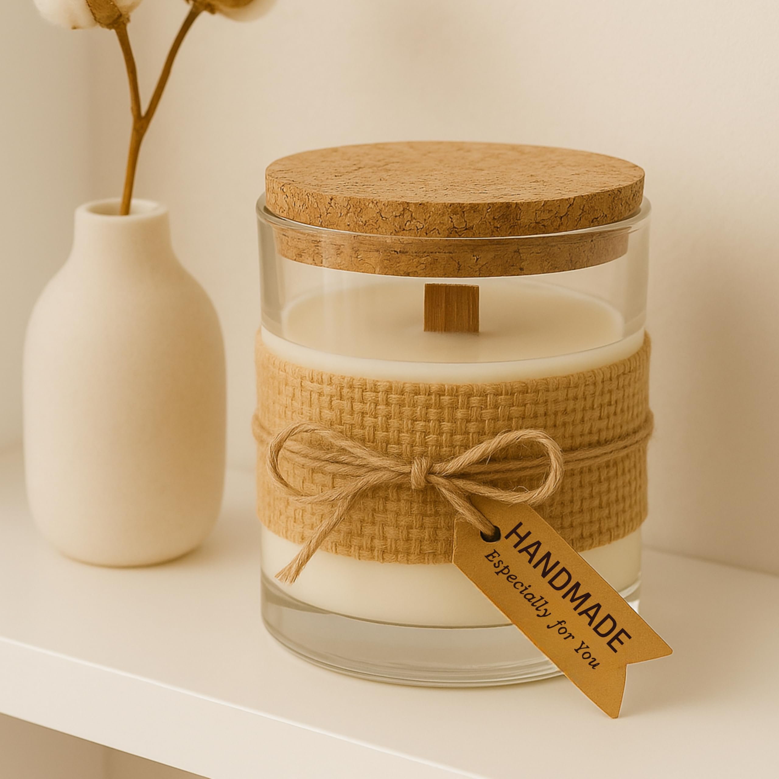 Vela Aromática de Soja con Aroma de Lima y Mango, Ecológica y Artesanal con Mecha de Madera, Regalo Original para Cualquier Ocasión, 450g