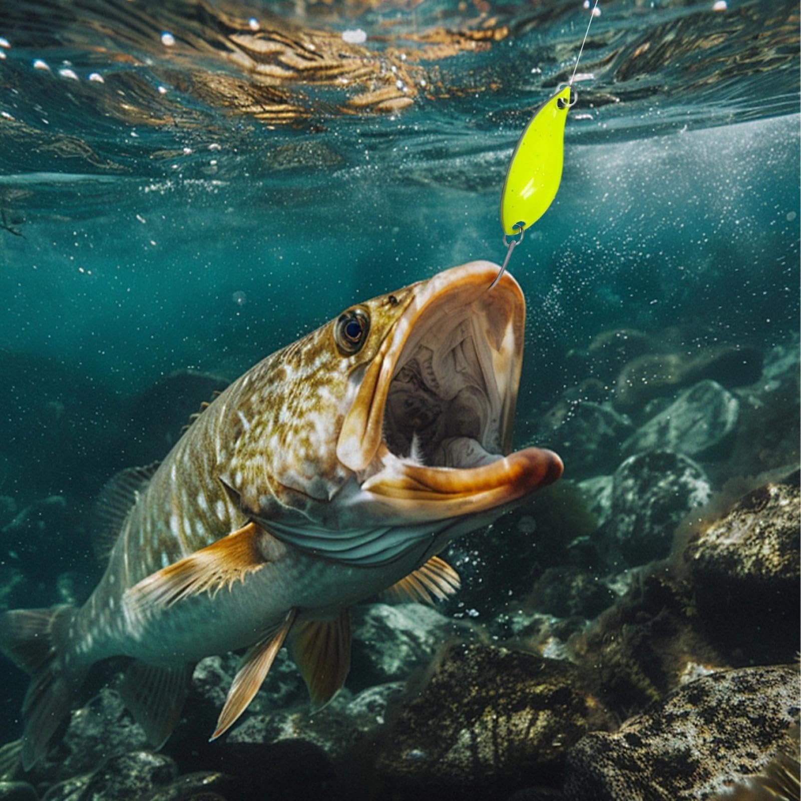 Láminas Coloridas Cucharillas Pesca, Set de 12 Señuelos Pesca, Forma de Cuchara Señuelos de Pesca para Trucha, Set de Cebos de 3,5g, Adaptado para la Pesca de Trucha, Salmón y Perca