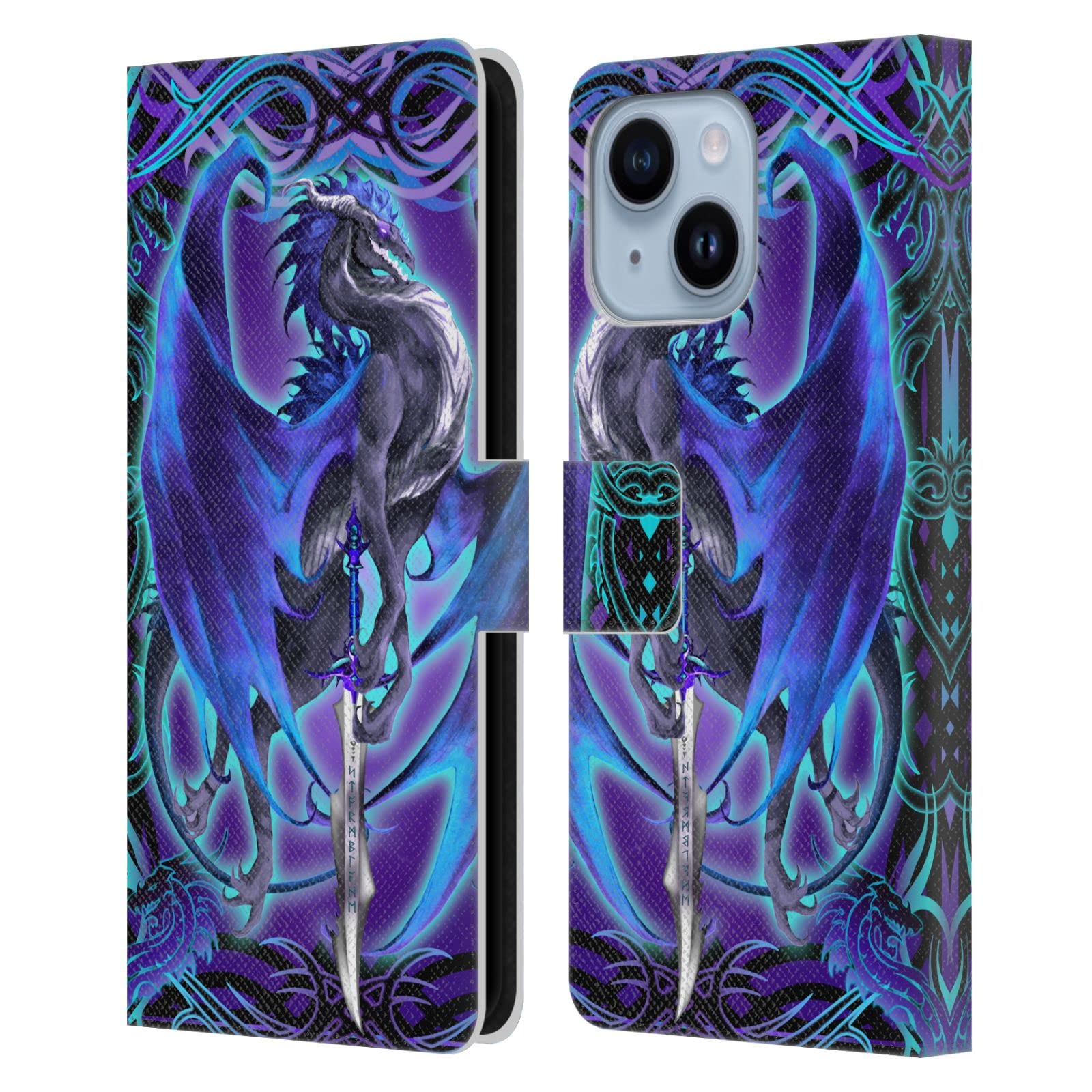 Housse Cuir iPhone 14 Plus Ruth Thompson Stormblade Dragons Finition Luxe - 7