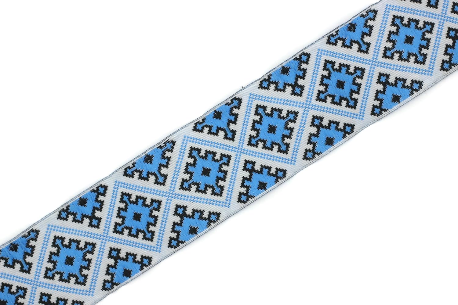 11 Yard Spool 1.37 inches Wide Blue White Snow Flake Ribbon Snow Flake Trim Jacquard Ribbon Dog Collar Supplies Craft Supplies Vintage Trim 35985