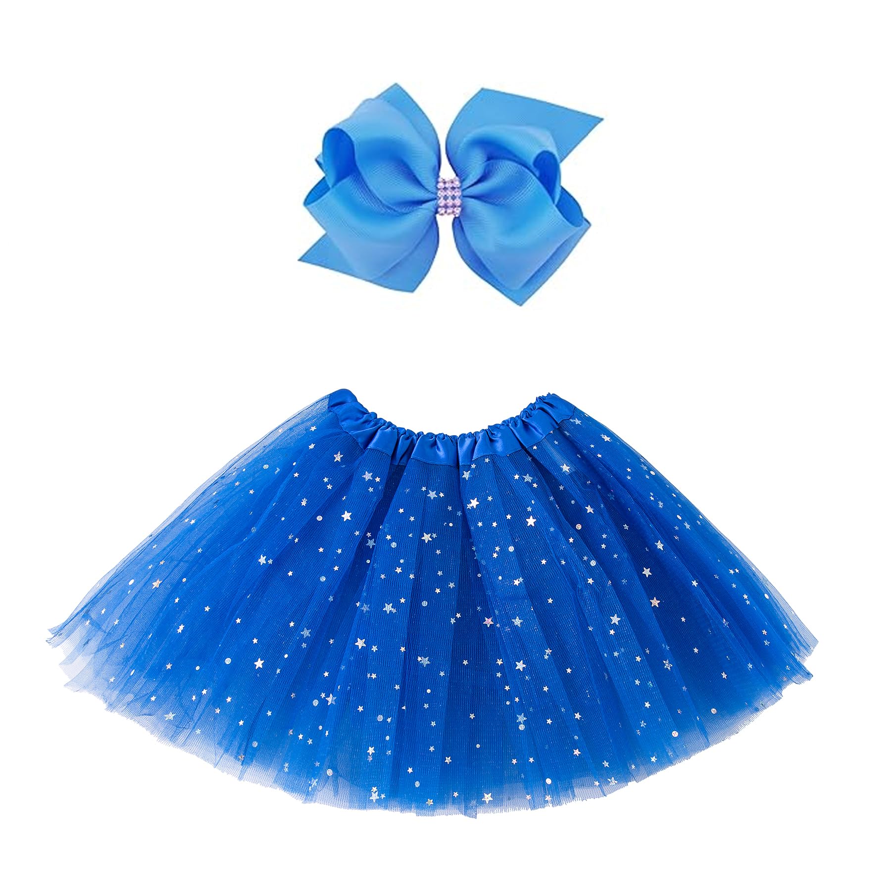 Girls Layered Stars Sequins Tutu Skirt Princess Ballet Dance Dress for 2-8 Years