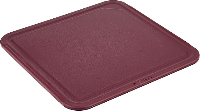 Brabantia Tasty+ Medium Chopping Board (Aubergine Red) Non-Slip, Dishwasher Safe Cutting Board with Drainage Grooves