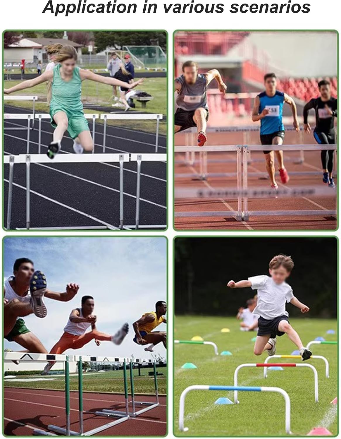 Detachable Workout Hurdles,Aluminium Adjustable Height Hurdles,Track and Field Jumping Bar for Agility Speed Training(2 pcs)