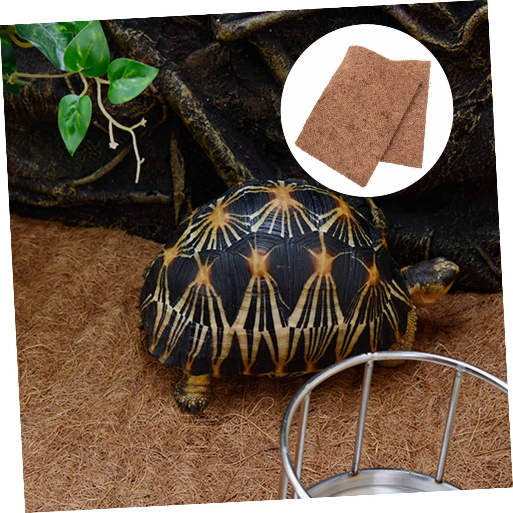 Hemobllo Tappetino in Fibra di Cocco per Rettili, 4 Pezzi, Marrone | Serpenti e Tartarughe, Uso in Terrario o Allevamento Domestico, Protezione Migliorata e Morbidezza