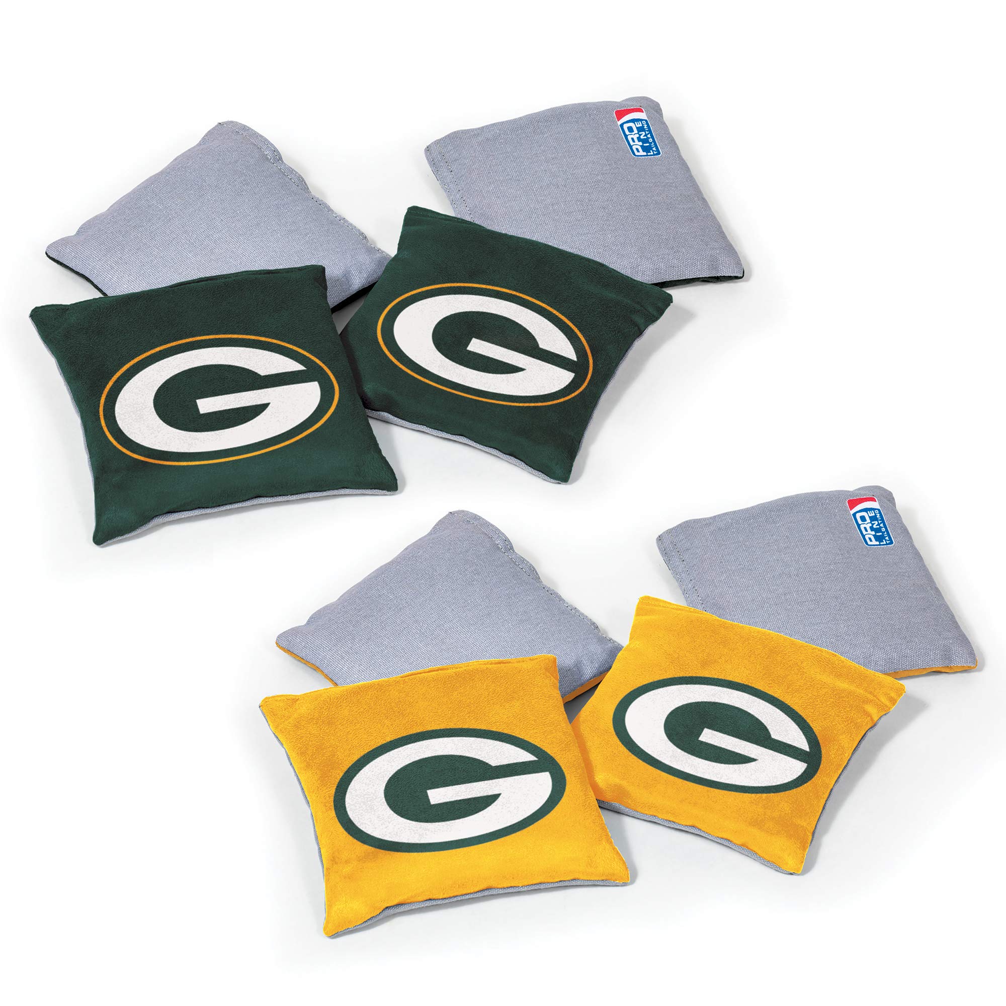 NFL Pro Football Dual Sided Bean Bags by Wild Sports, 8 Count, Premium Toss Bags for Cornhole Set - Great for Tailgates, Outdoors, Backyard