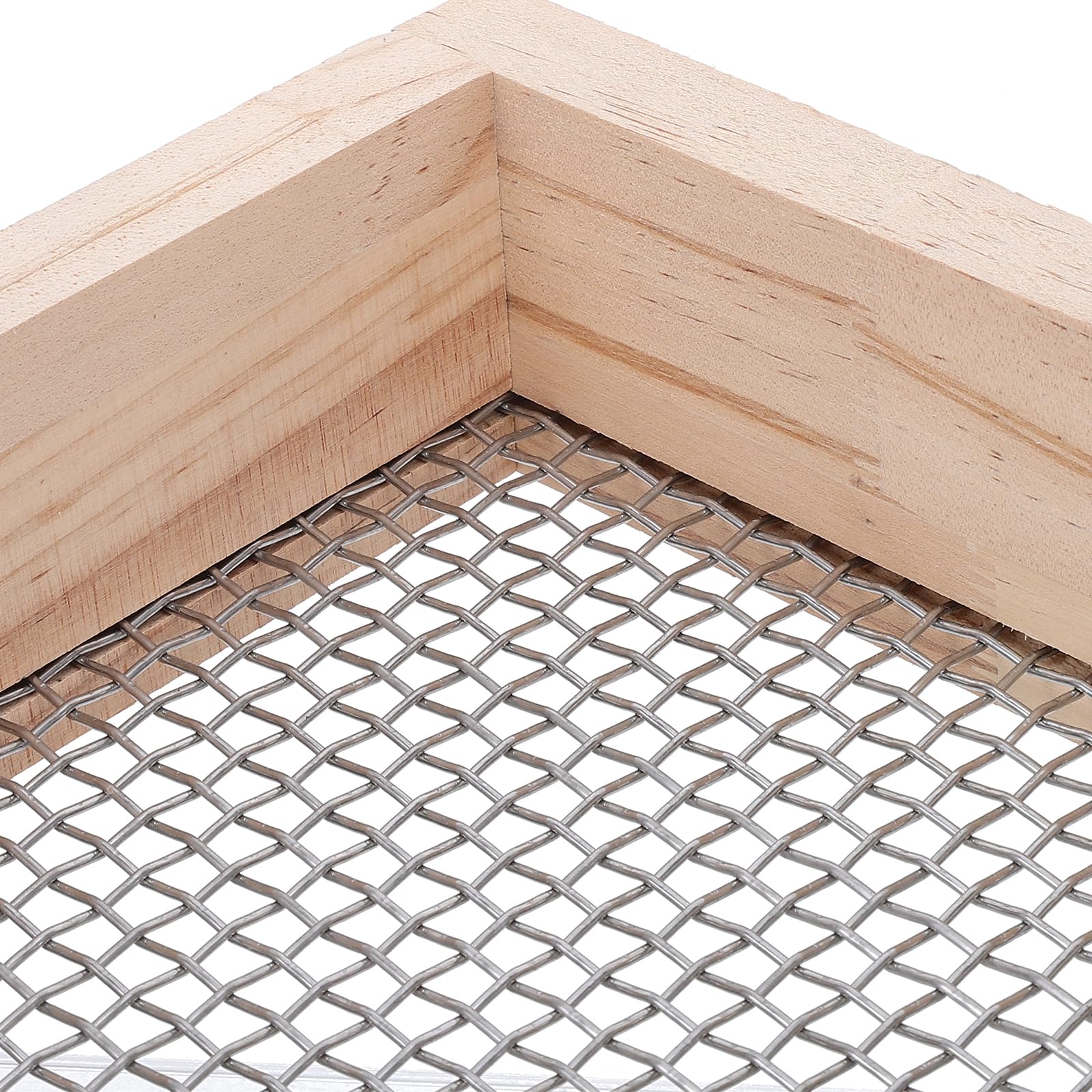 HEMOTON Setaccio da Giardino in Legno con Rete in Metallo 5mmx5mm, Setaccio per Terreno e Sabbia, Strumento da Giardinaggio per Compost e Rinvaso, Resistente alle Intemperie, Leggero