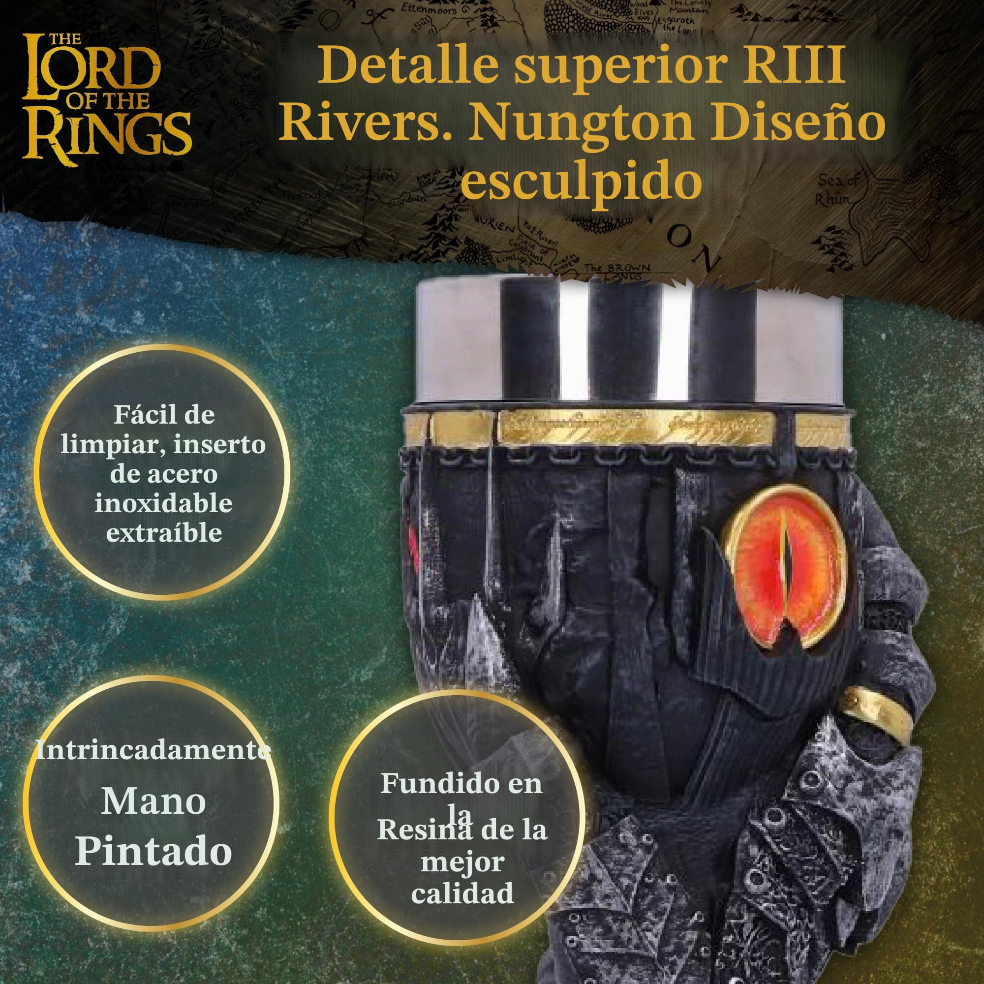 Nemesis Now Copa B5895V2 - Sauron con licencia oficial del Señor de los anillos, gris, 22,5 cm