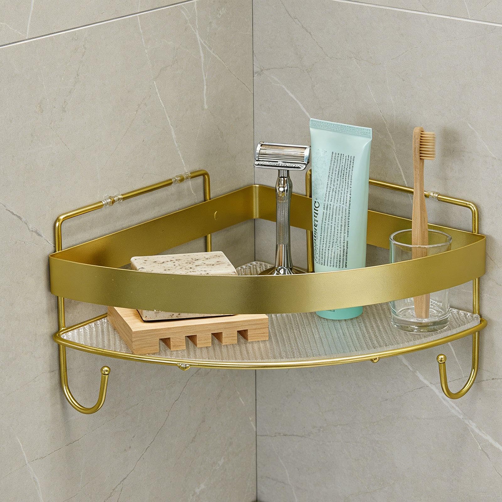 Set di 2 Mensole da Doccia E Organizer da Bagno per Soggiorno E Camera da Letto