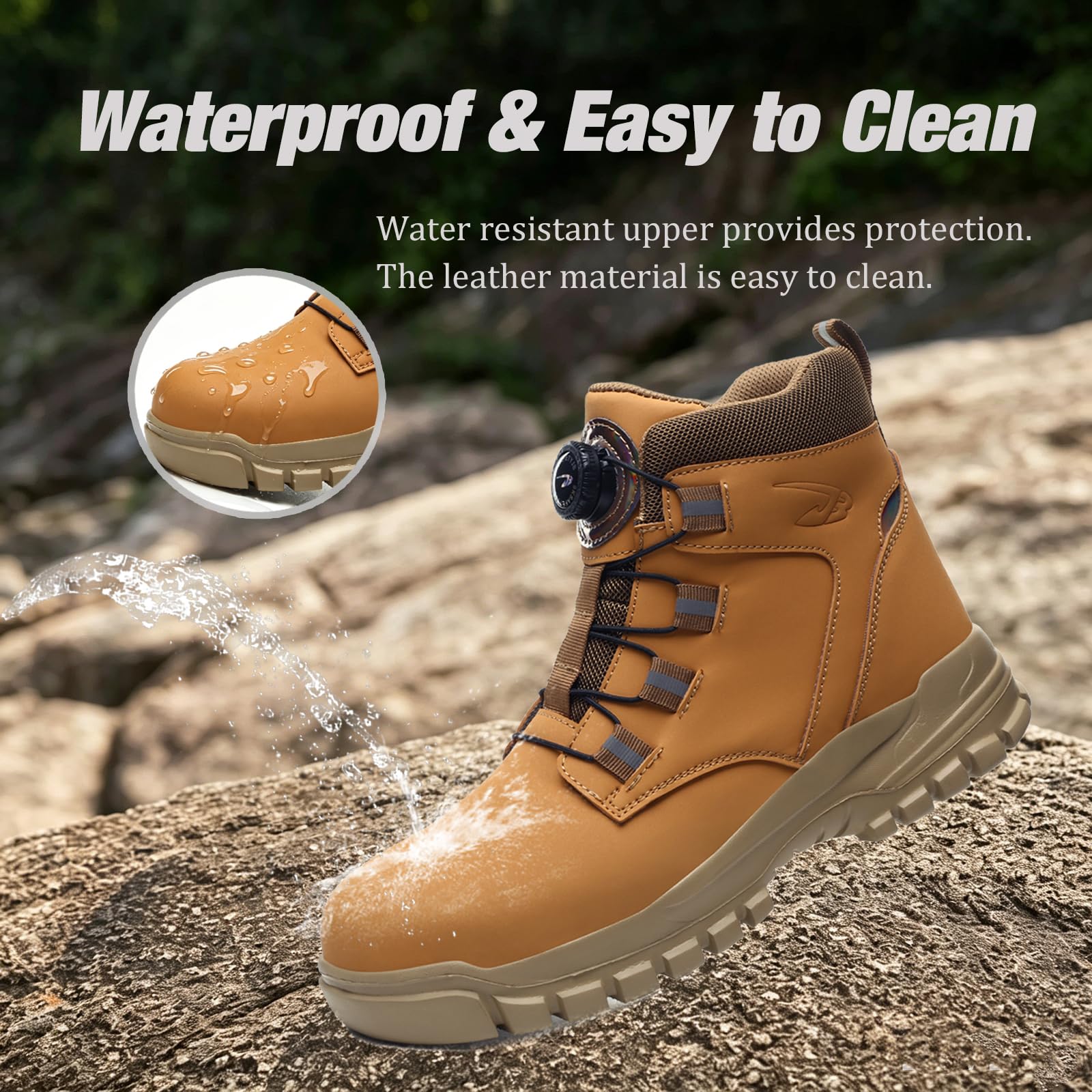 Zapatos de Seguridad para Hombre Trabajo Mujer Impermeable Ligeros Antideslizante con Punta de Acero 37-48