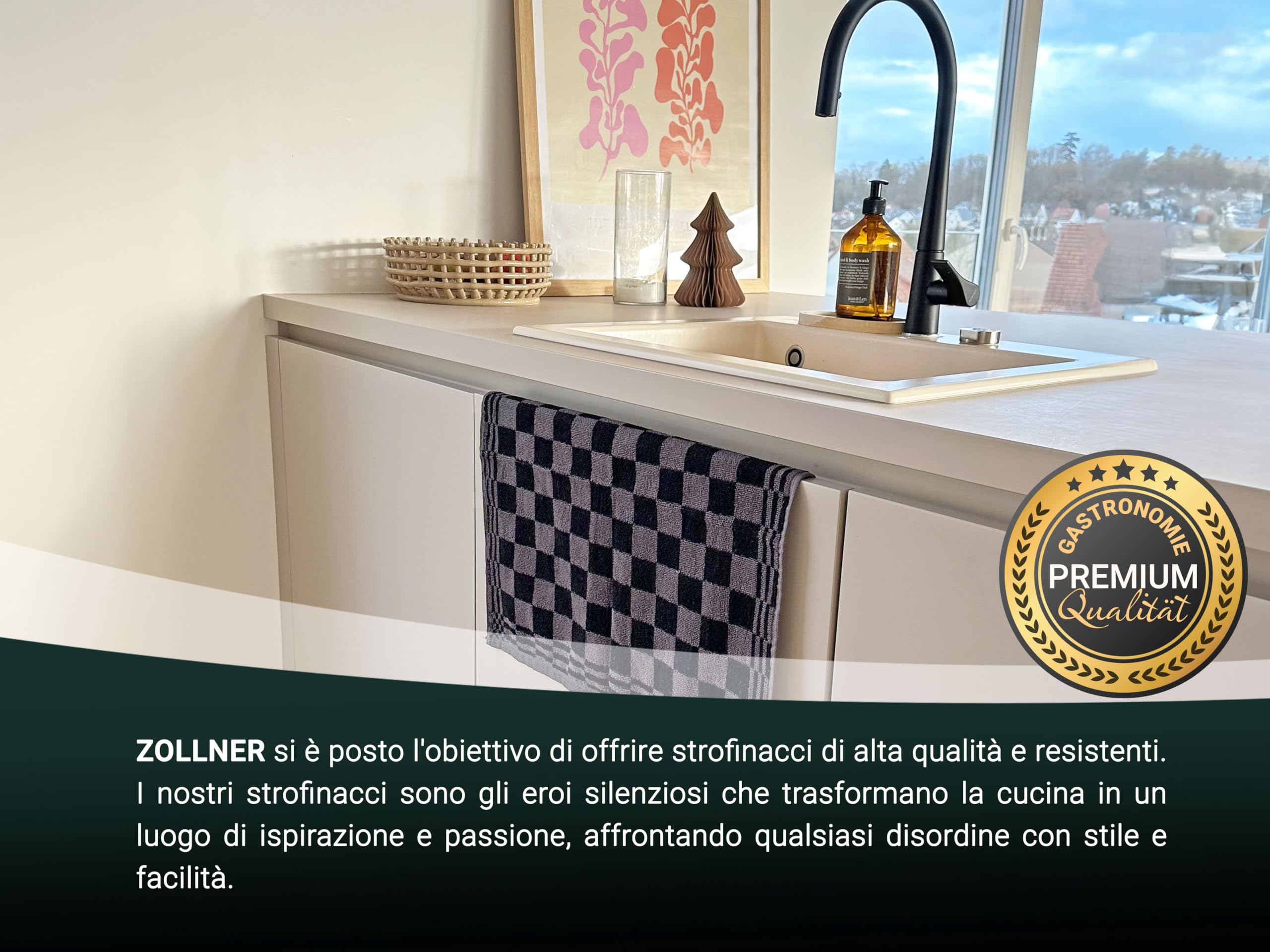 4 Strofinacci In Cotone 50x50cm - Assorbenti E Lavabili A 60° | Qualità Gastronomica Certificata OEKO-TEX - Foto 9