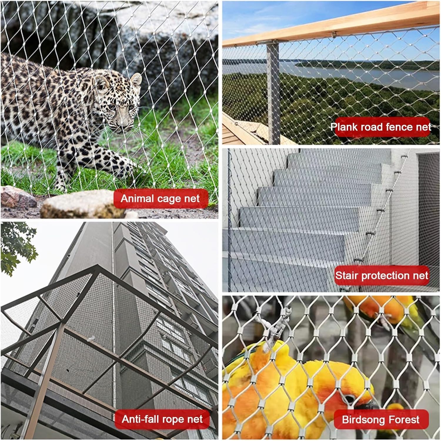 Barandilla de Malla de Alambre de Acero Inoxidable 304, Malla de Cable Flexible, Valla de protección contra caídas for escaleras de balcón (tamaño: Alto 1,2 x Largo 3 m)
