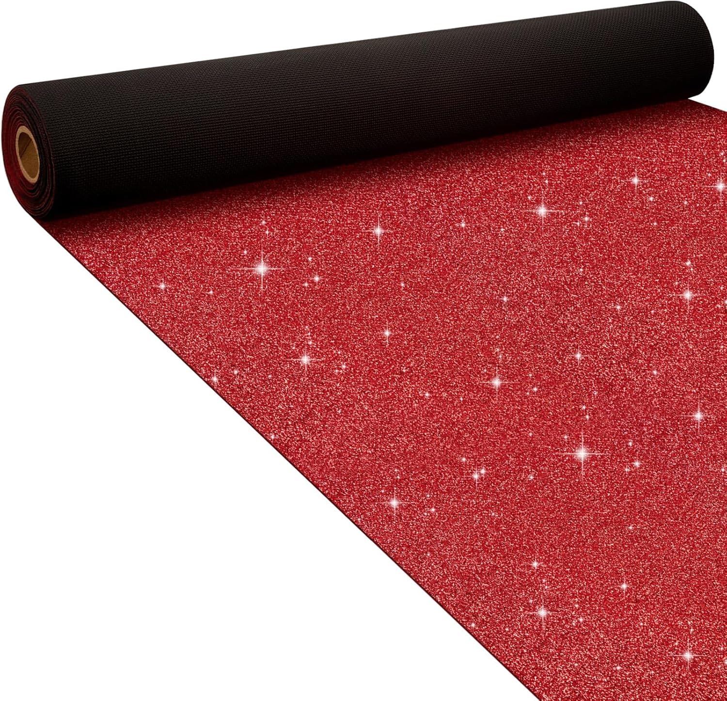 Boao 10 x 2.3 ft Neoprene Carpet Runner Reusable Plastic Floor Runner Non Slip Rubber Backed Rugs for Hallway Aisle Carpet Roll for Wedding Party Decor Prom Business Outdoor(Light Red)