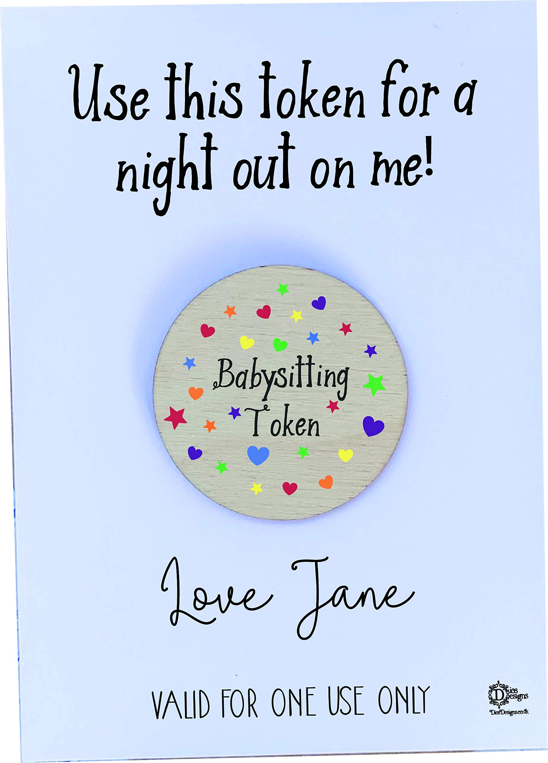 Wooden Babysitting Token (A6 Personalised)