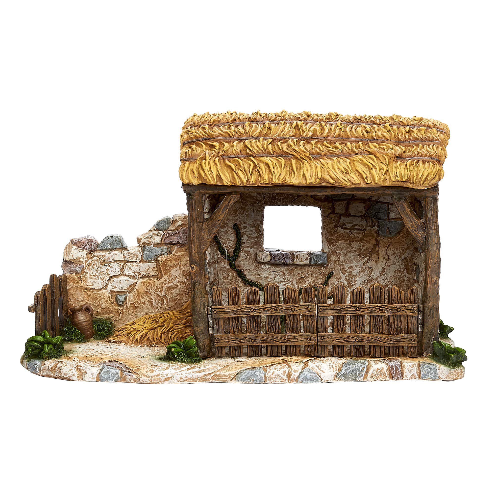 Fontanini - Animal Corral, for 5" Scale Nativity Collection, 6.5" H x 11.25" W, Resin, Realistic, Christmas Decor, Collectible, Adorable Gift