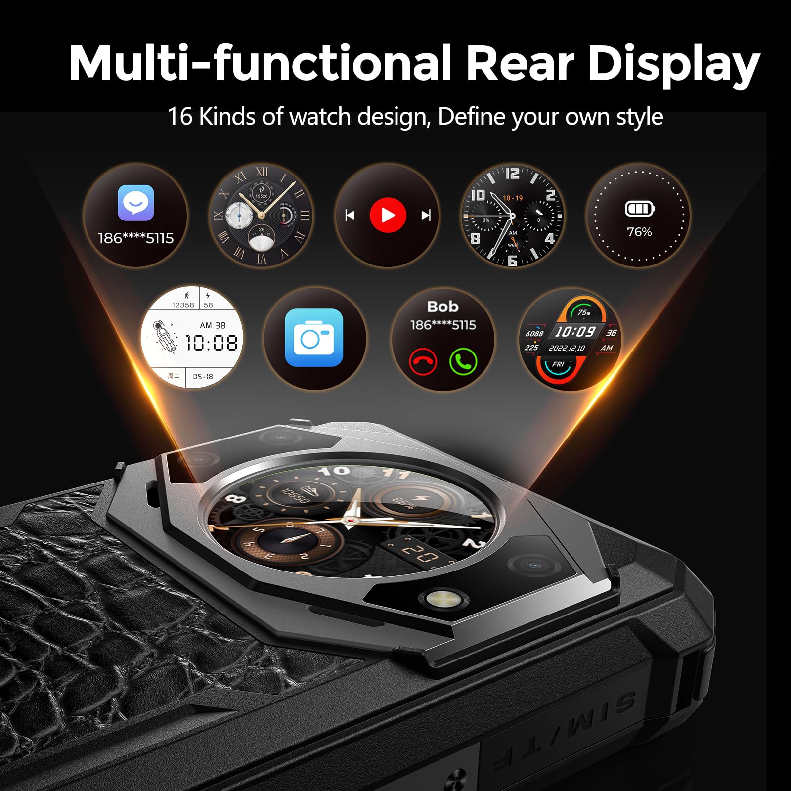 FOSSiBOT F101 PRO Rugged Smartphone 15+128GB Android 13 5.45" HD+ Display 1.32”, 10600mAh Telefono Indistruttibile, IP68 IP69K, Fotocamera 24+8MP Dual SIM 4G GPS/OTG