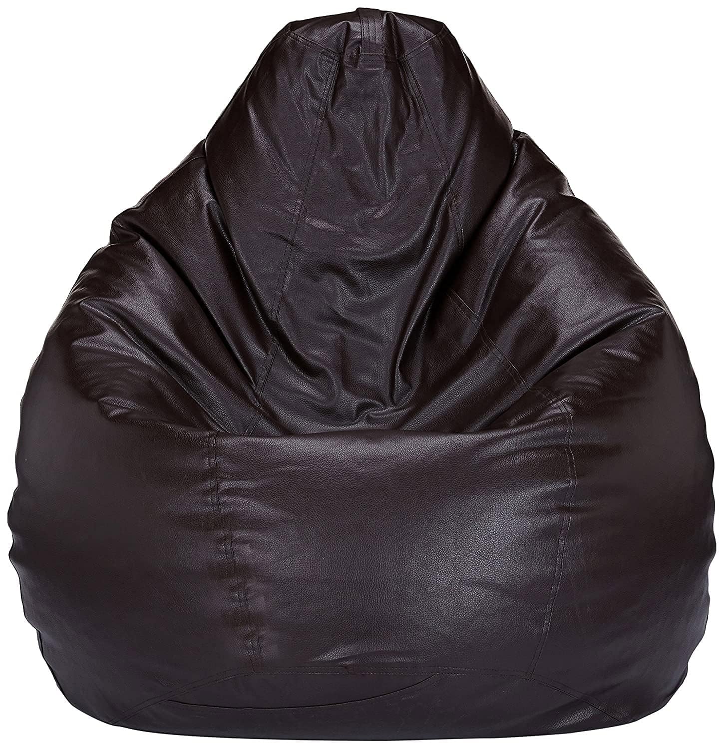 AMICA Bean Bag Cover Leatherette Brown Sofa Cover Chair Sturdy Zipper Recliner Bean Bag Cover Organizing Storage Water Resistant Furniture (No Filler), 16 cm, 14 cm-image-38