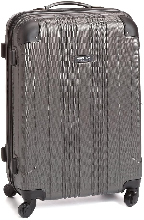 Kenneth Cole REACTION Out of Bounds Lightweight Hardshell 4-Wheel Spinner Luggage, Charcoal, 24-Inch Checked by Kenneth Cole REACTION - Used condition - US$61.83