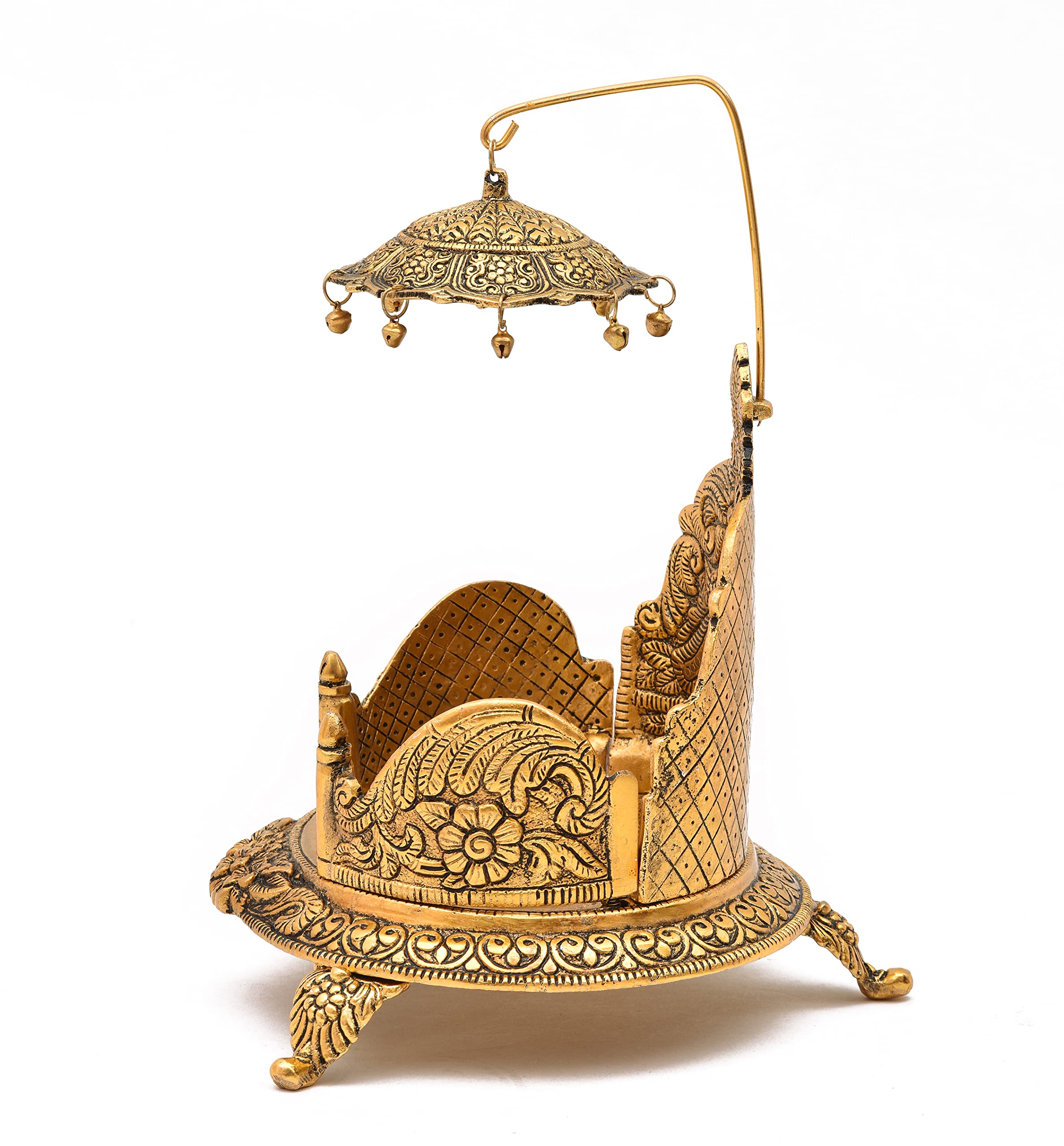 Gold Pooja Jhula Swing - Ladoo Gopal Singhasan -4