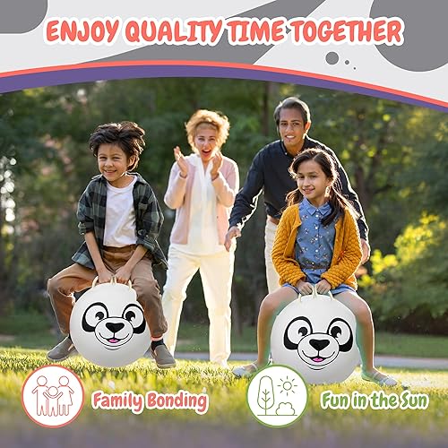 Miniatura 6 de Forest &amp; Twelfth Bola de tolva para niños de 20 pulgadas con 2 asas - Bola de salto inflable para diversión de rebotar - Bola de salto multifunción