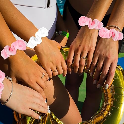 Miniatura 5 de CIEHER 12 piezas de regalos de despedida de soltera – 6 diademas de spa + 6 coleteros de terciopelo para el pelo, diadema de despedida de soltera