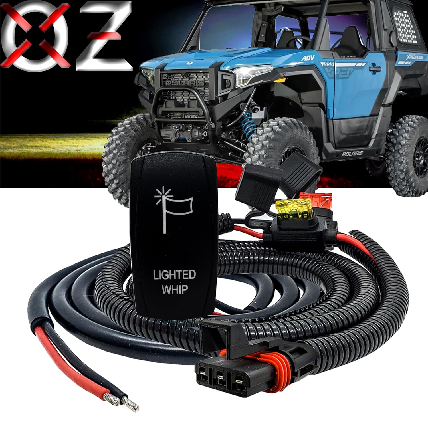 10ft. Power Bus Bar Plug Wire Harness Kit for LED Lights Compatible with Pulse Power Busbar Polaris RZR Pro Ranger Crew XP 2018-2026 (Whip Lights)