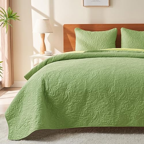 Miniatura 10 de JYHOPE Juego de edredón naranja tamaño Queen/Full, juego de edredón ligero de verano, colcha suave y transpirable para todas las estaciones, Patrón