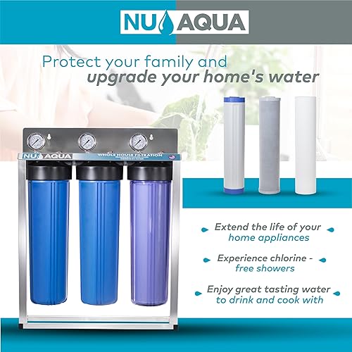 Miniatura 3 de NU Aqua Filtro de agua de repuesto para sistema de toda la casa, cartucho para el hogar etapa 3, filtro de carbono granular, paquete de filtración