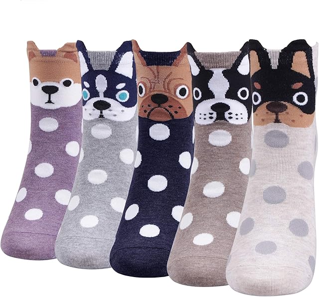 DiaryLook Womens Socks Funny Cute Animal Socks Cat Dog Socks Cotton Casual Ladies Socks Gifts for women