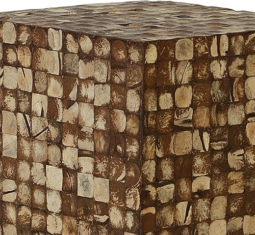 Miniatura 4 de East at Main Mesa auxiliar cuadrada blanca  16.6 pulgadas de ancho para sala de estar, entrada, espacios pequeños, mesita de noche  Mosaico de