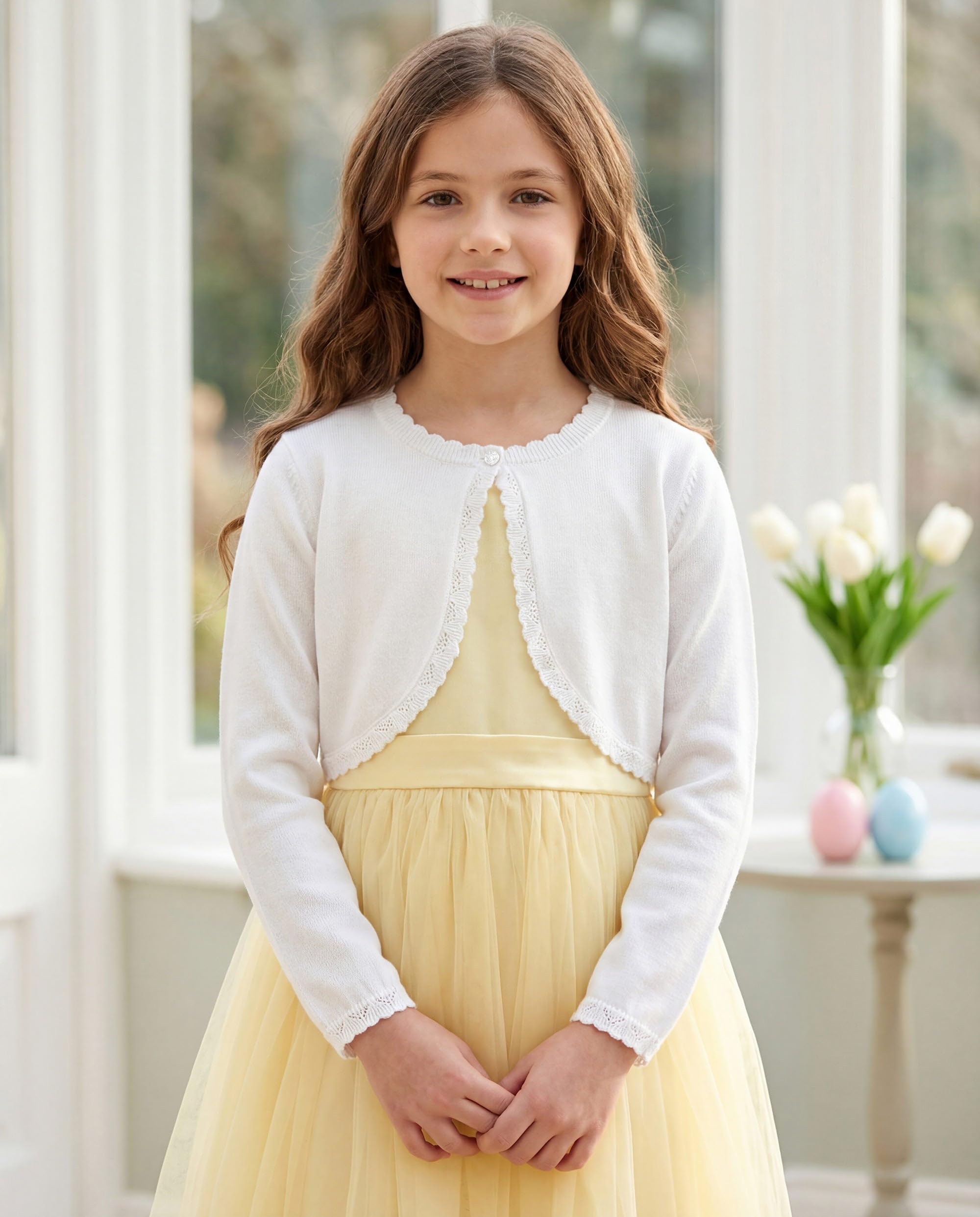 BlackButterfly Ragazze Maniche Lunghe Lavorato a Maglia Bambini Bambini Bolero Coprispalla