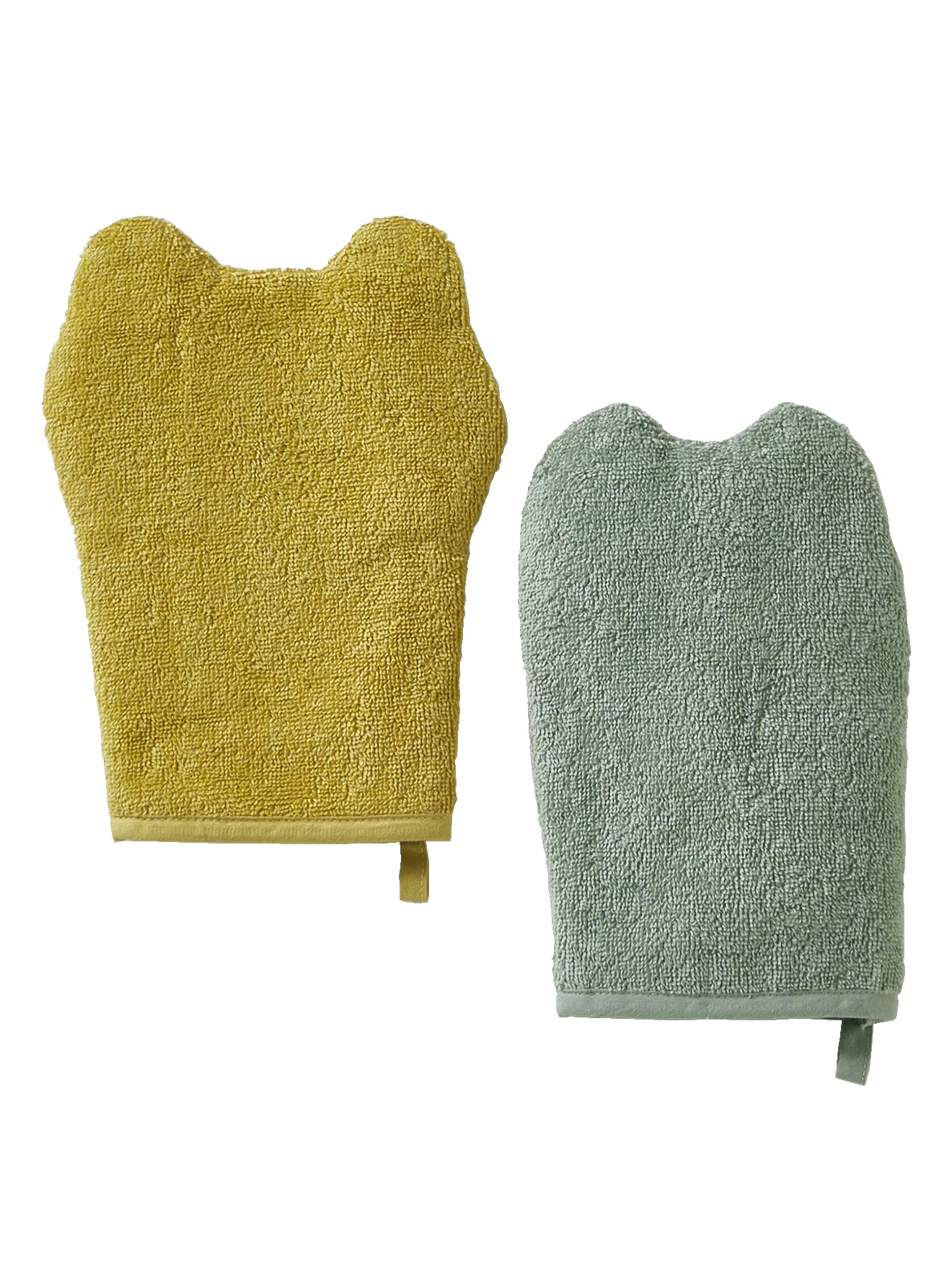 VERTBAUDET Lot de 2 gants de toilette Animorigolo vert sauge TU