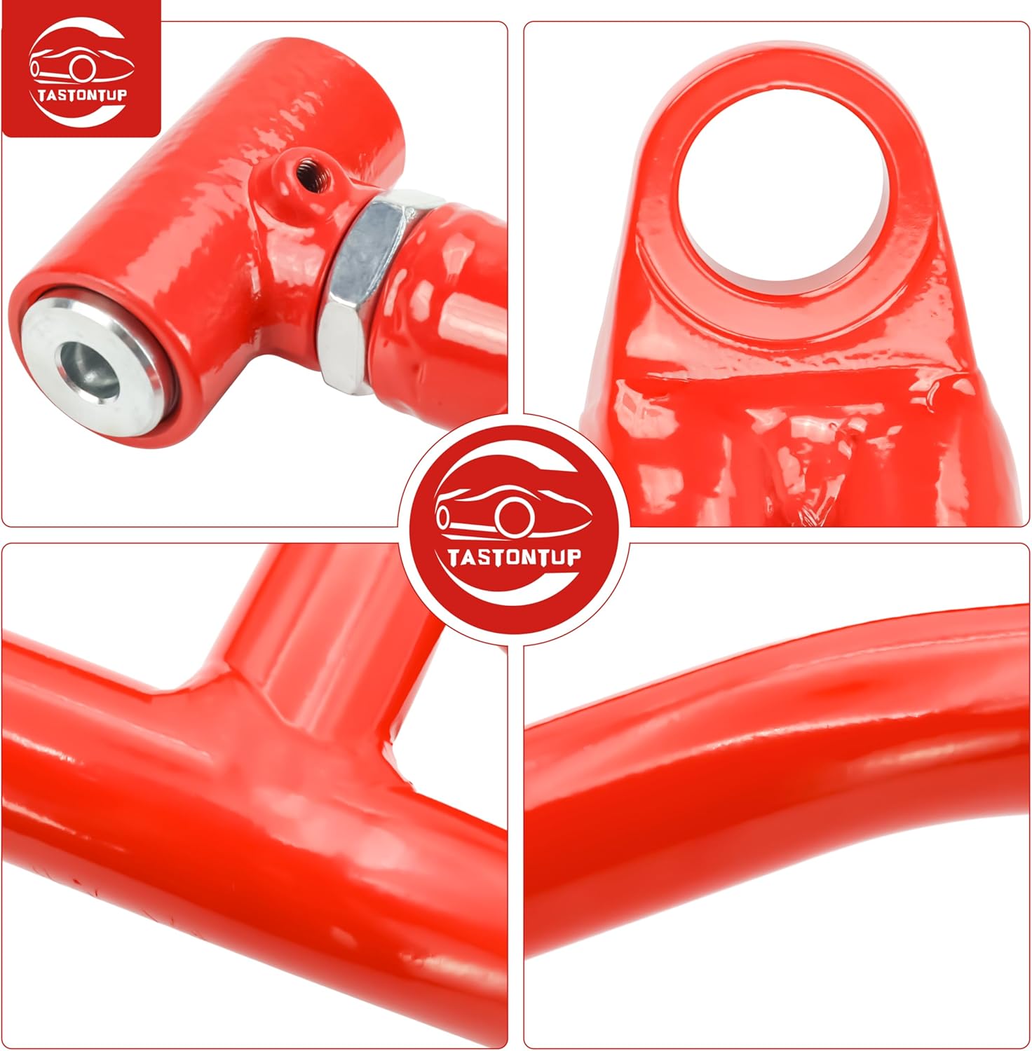 High Clearance Front Upper & Lower A Arms Kit for 2017-2020 Polaris RZR S 900/ RZR 4 900(2017-2018), Heavy Duty High Clearance Forward Offset Front A-Arms, Red