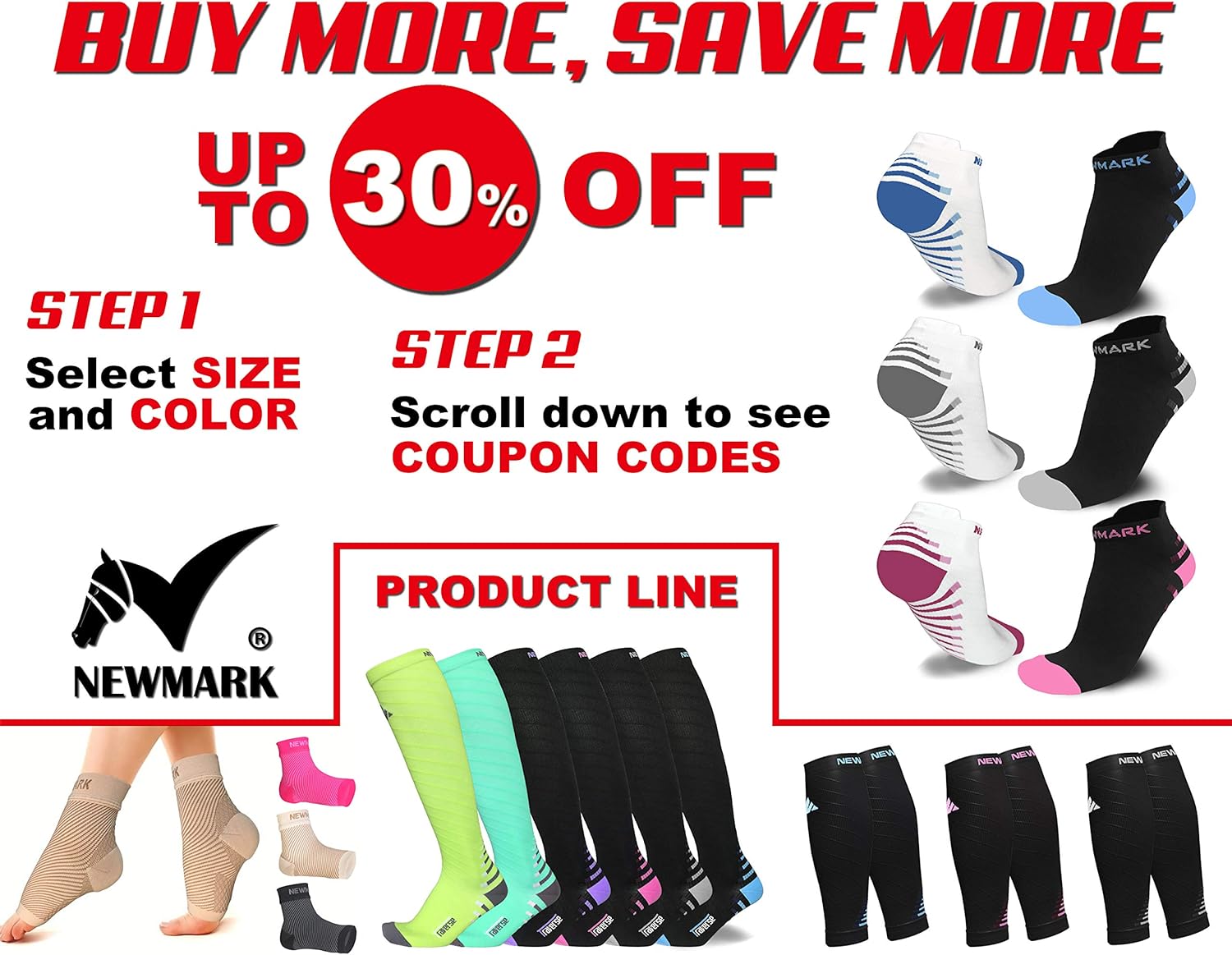 Buy 2 get 3 NEWMARK Compression Running Socks for Men & Women (2 Pairs) - Best Low Cut Athletic Ankle Socks for Runners,Cycling Black Friday - 60% OFF NEWMARK Compression Running Socks for Men & Women (2 Pairs) - Best Low Cut Athletic Ankle Socks for Runners,Cycling
