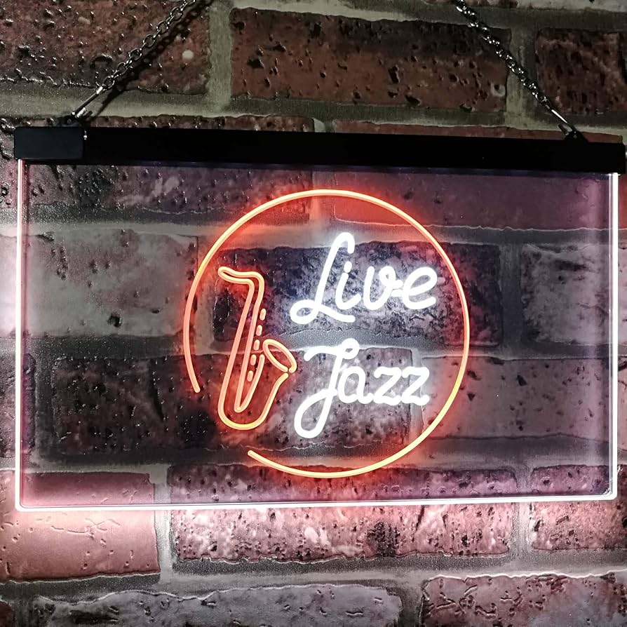 Amazon | Live Jazz Music Room Dual Color LED看板 ネオンプレート