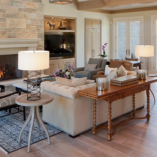 Miniatura 4 de Wellmet Pantallas de lámpara de 18 x 18 x 12 pulgadas para lámpara de mesa, lámpara de noche, lámpara de pie, pantalla de tela estilo moderno