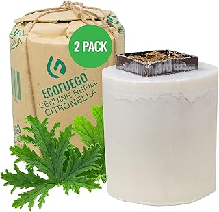 Eco Fuego Firepit Wax Refill – Biodegradeable Vegetable Wax, Sustainable and Clean Burning - Each Refill Lasts up to 8 Hours – Citronella (Pack of 2)