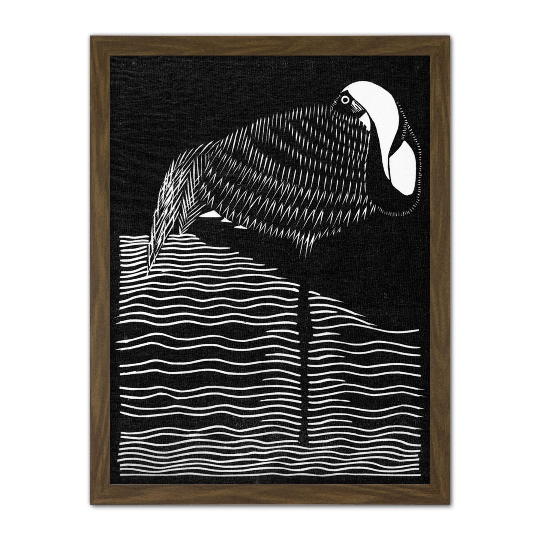 Artery8 Samuel Jessurun De Mesquita Whitenecked Crane Artwork Framed Wall Art Print 18X24 Inch