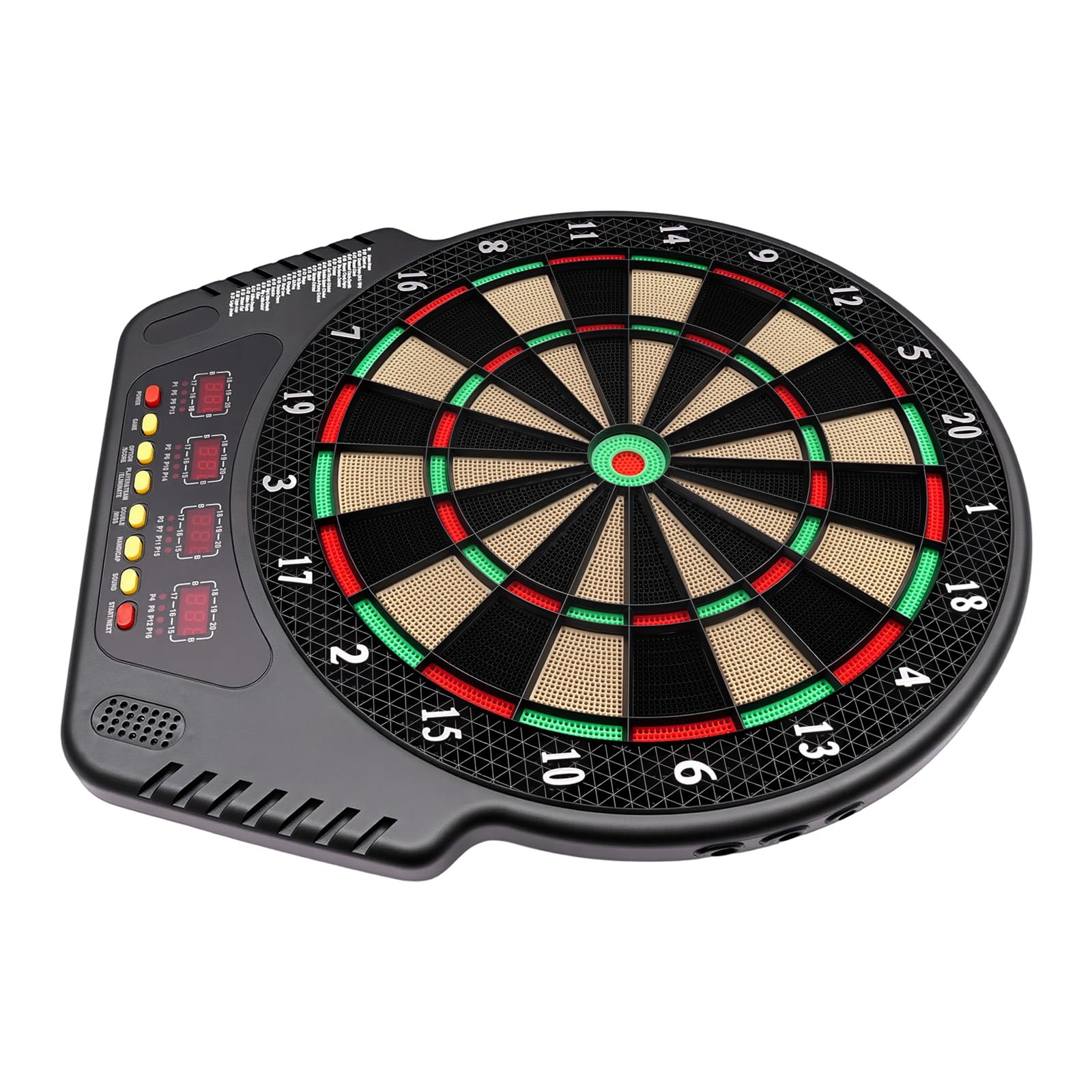 Diana electrónica profesional, juego de 6 dardos, diana automática para 1 – 16 jugadores, juego de dardos electrónico con 27 juegos, 243 opciones de juego, 4 pantallas LCD, dianas electrónicas