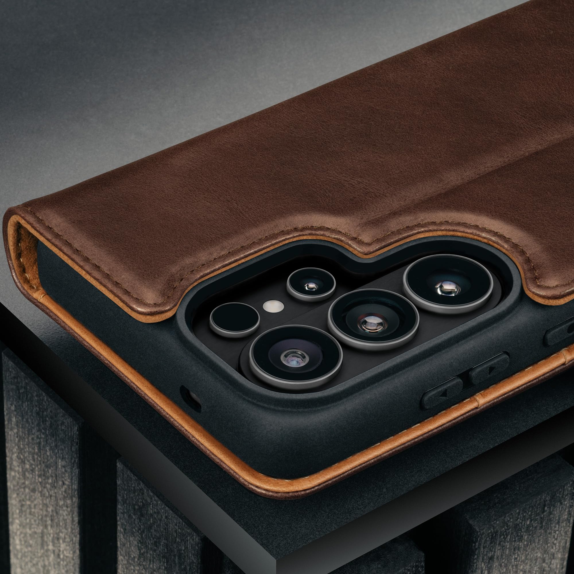 TORRO Étui en Cuir Véritable Compatible avec Samsung Galaxy S26 Ultra 5G 2025 - Coque Pare-Chocs avec Portefeuille Détachable Magnétique avec Béquille (Marron Foncé)