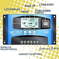 Vista 2 de MPPT 100A 12V/24V Controlador Regulador de Carga de Panel Solar con Seguimiento Automático de Enfoque, Puerto USB Dual, Pantalla LCD, Nueva
