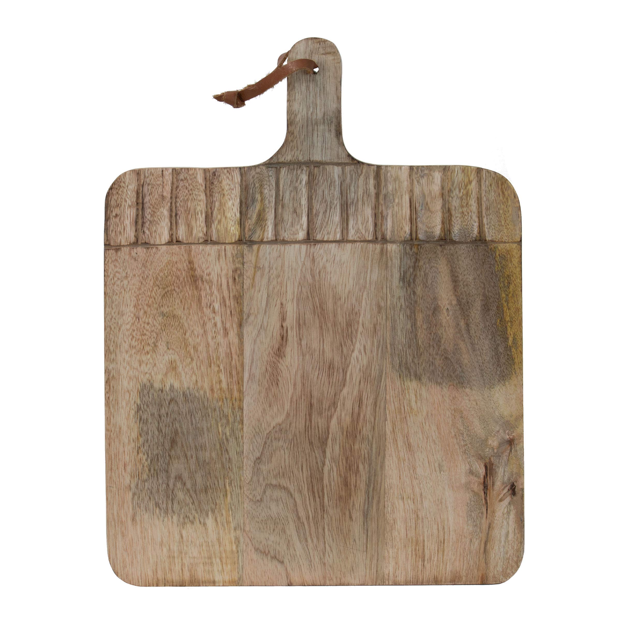Foreside Home & Garden - Tabla de cortar ancha rectangular de madera tallada a mano
