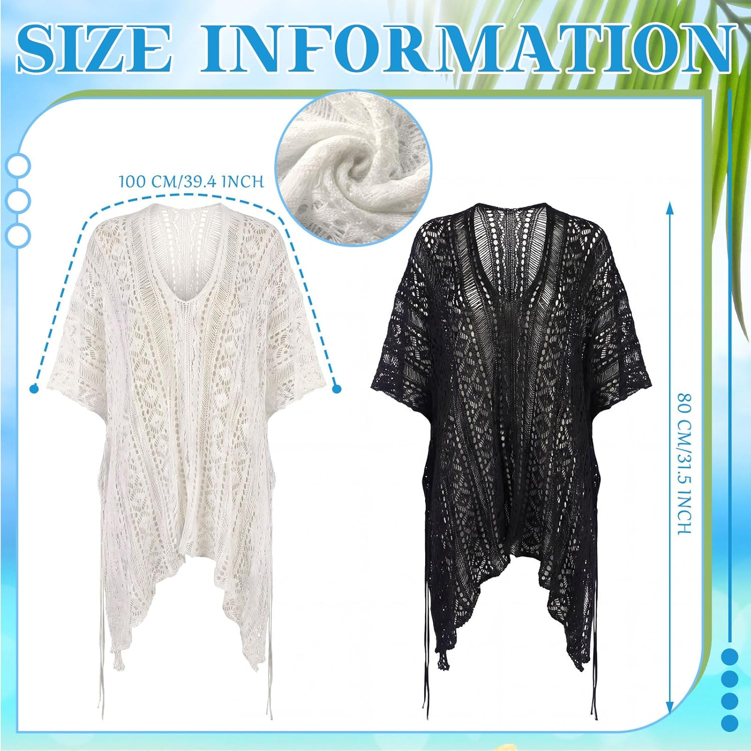 Patelai 2 Pcs Swimsuit Cover up for Women Summer Swimwear Beach Bathing Suit Cover up Bikini Dress for Poolside Seaside Party