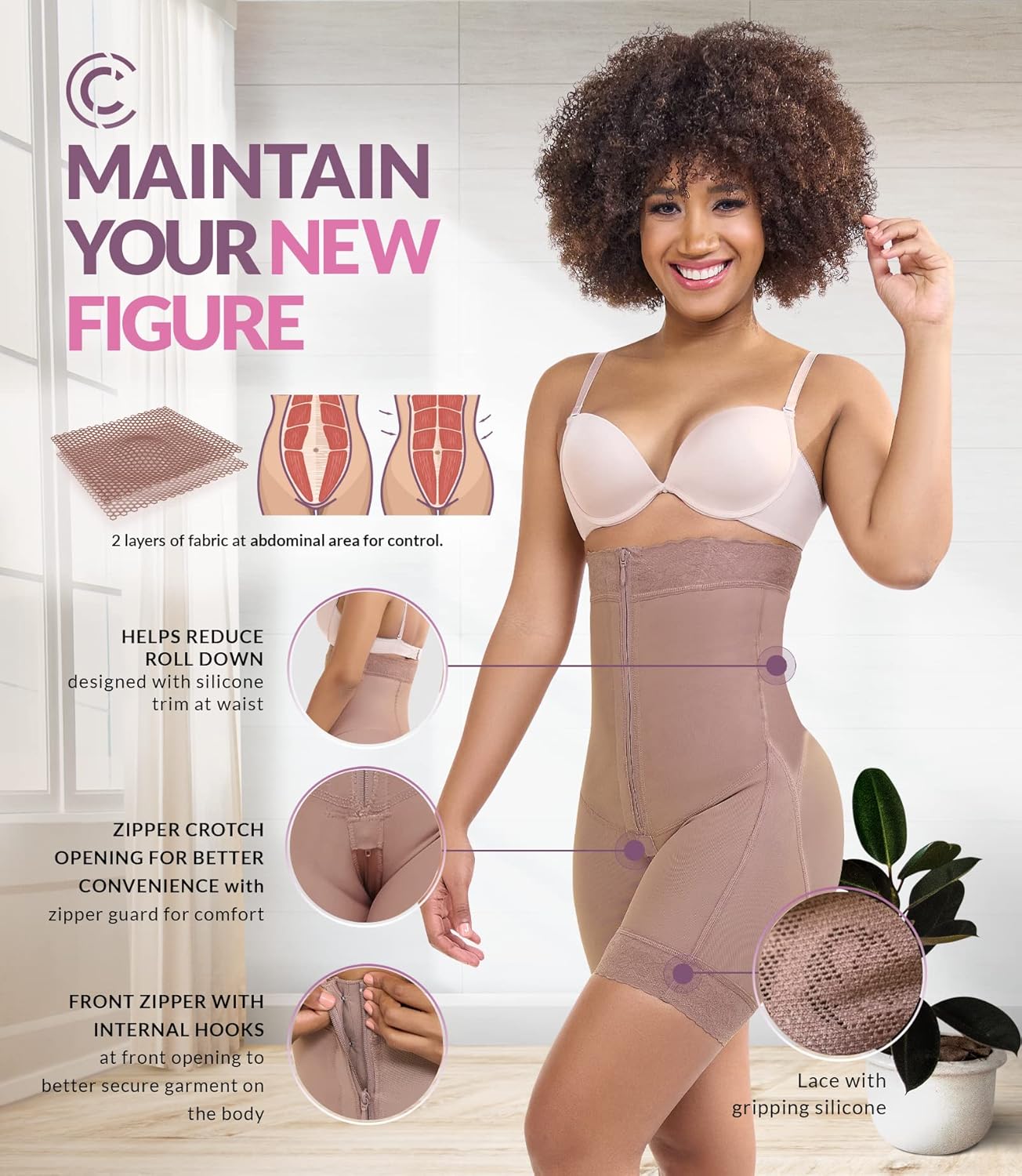 Miniatura 4 de CURVEEZ Faja de compresión para después de la cirugía de cintura alta, faja moldeadora para después de Lipo, BBL, abdomen