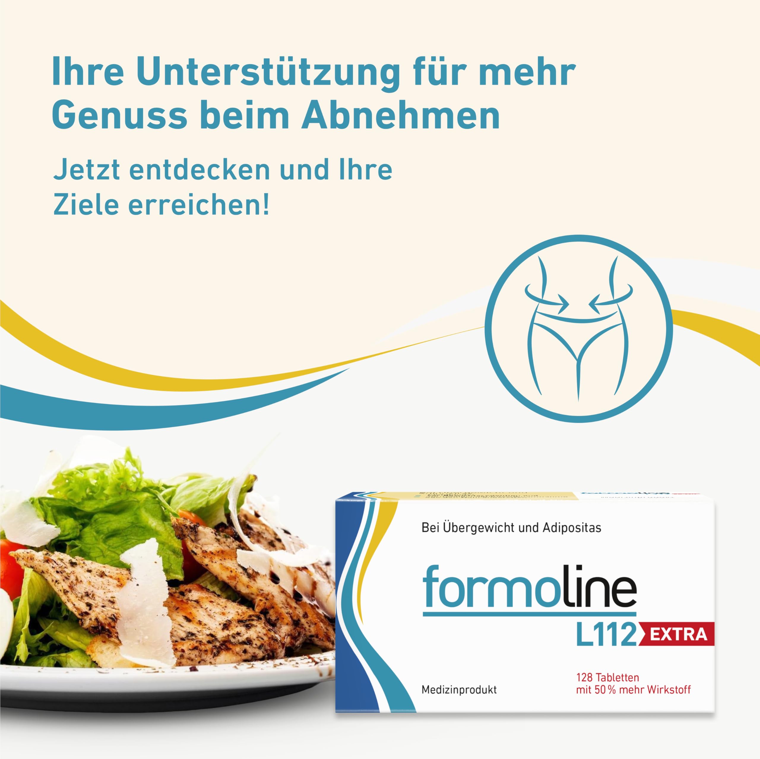 formoline L112 EXTRA: Medizinprodukt zum Gewichtsmanagement mit Wirk-Ballaststoff L112, Klinisch belegt, auf natürlicher Basis, Entwickelt in Deutschland, 128 Tabletten