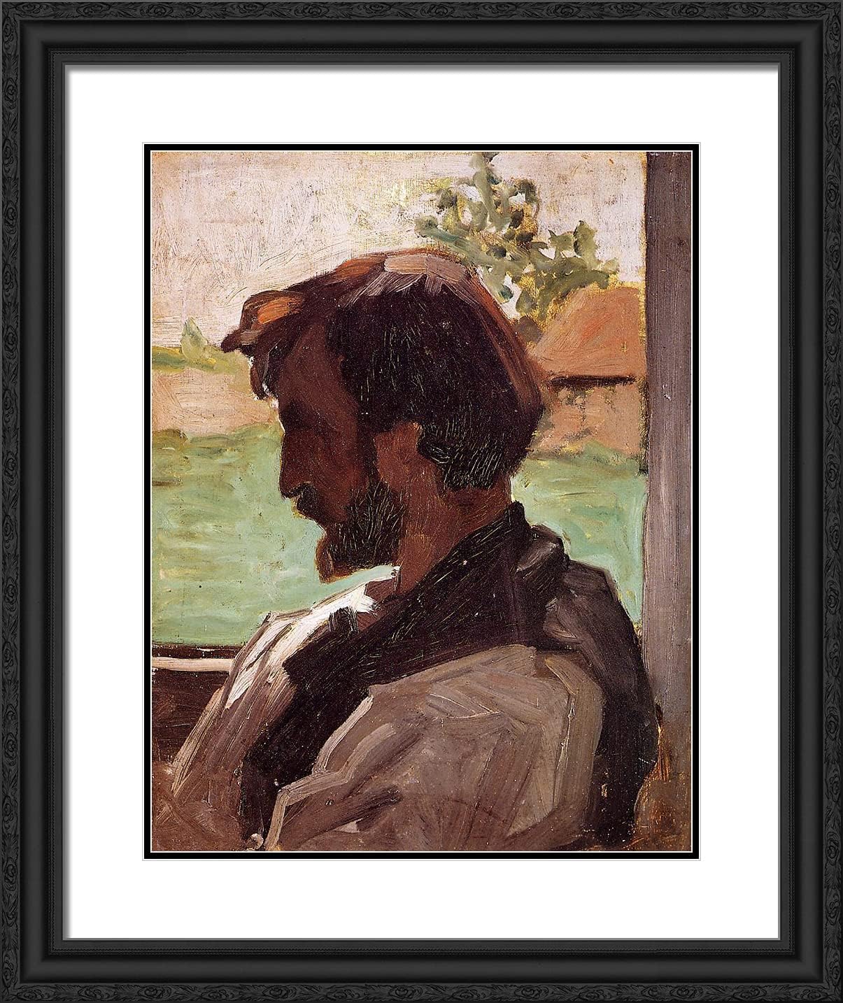 ArtDirect Bazille, Frederic 20x24 Gold Ornate Framed Art Print with Double Matting Titled: Self Portrait at Saint Saveur