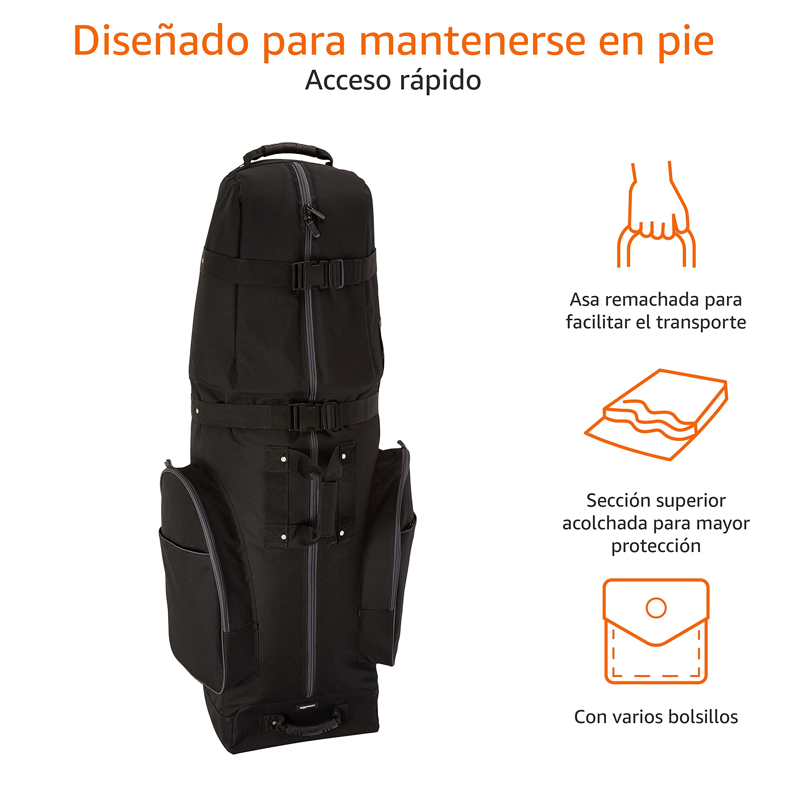 Amazon Basics - Bolsa de Transporte para Golf con Laterales Flexibles, Negro