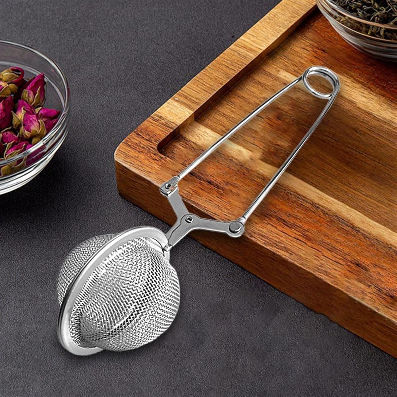 Reusable Coffee Filters Stainless Steel Ball Shape Tea Strainer Filter Infuser Leakage Kitchen Tool Coffee Herb Spice Filter Diffuser Handle Tea Ball