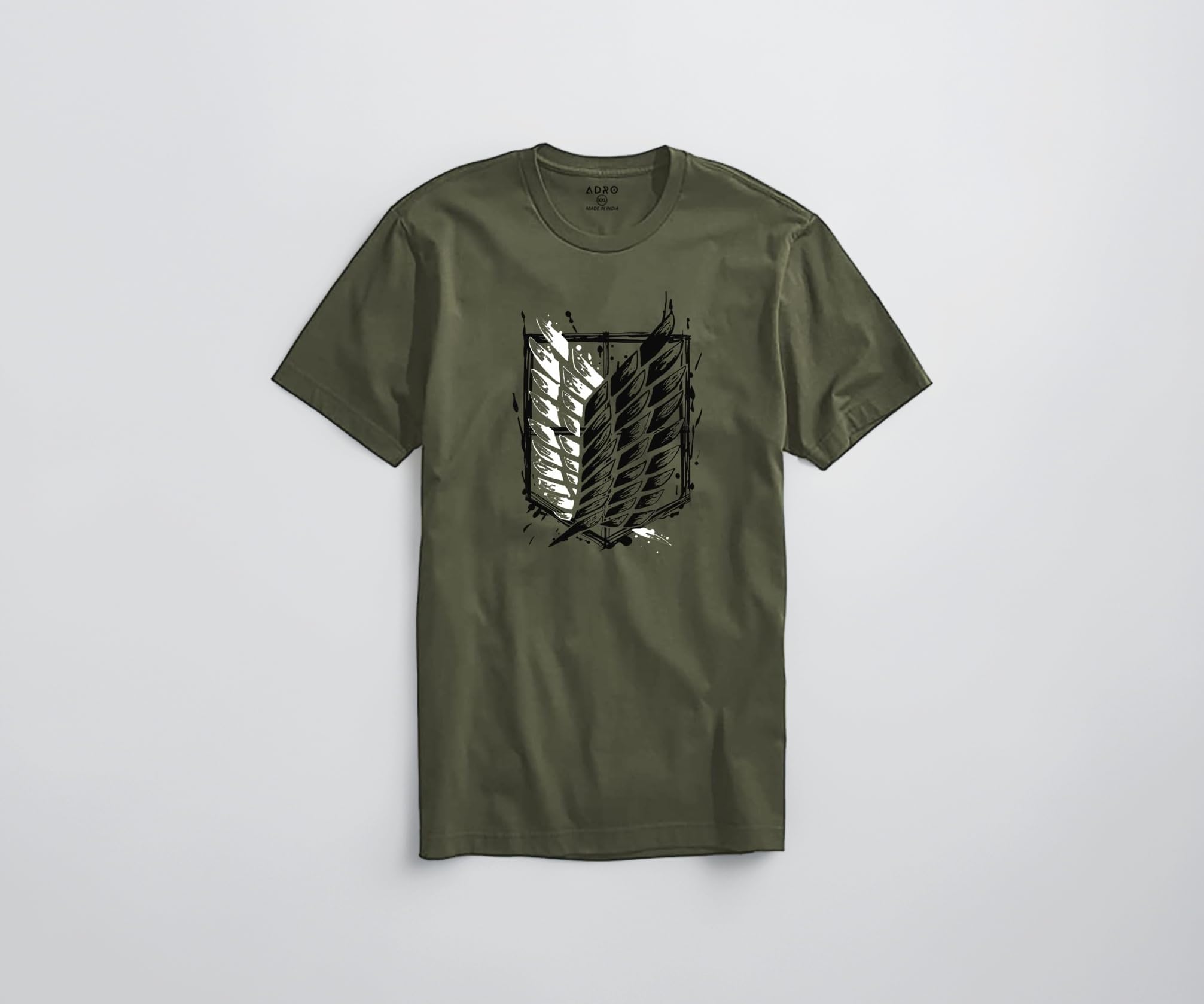 ADRO Men's 100% Cotton Regular Fit T-Shirt