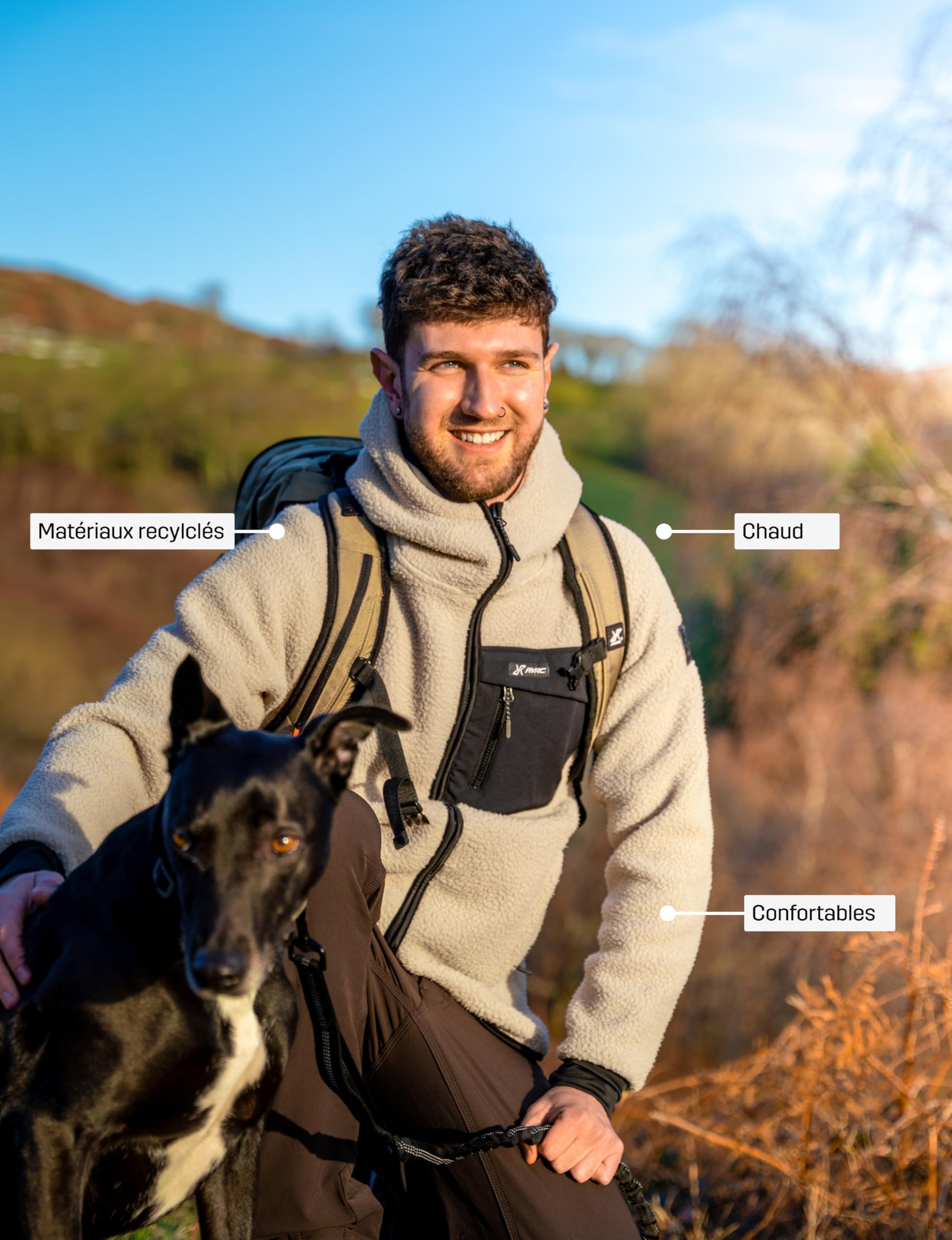 RevolutionRace Sherpa Hoodie pour Homme, Veste Polaire D'extérieur Parfaite pour la Randonnée et les Aventures en Plein Air